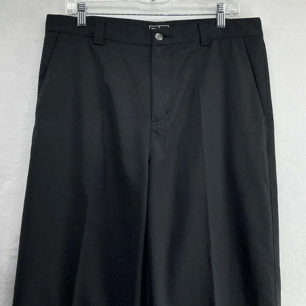 Adidas Golf Pants Men's Size 34 Chino Flat Front Straight Leg Performance Black - Picture 3 of 10